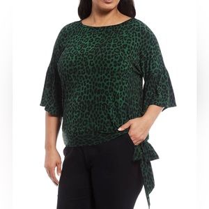 NWT Michael Michael Kors Cheetah Print Blouse with Side Tie